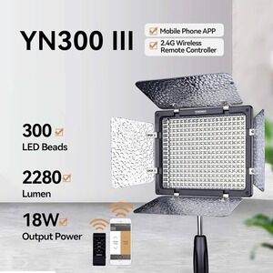 Yongnuo YN300 III Pro LED Video Light 300 Beads‎ 2280 Lumen 18W App New